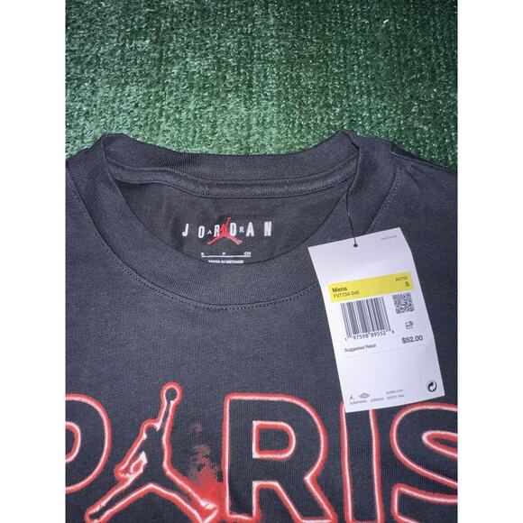 Men's S Nike Jordan PSG Paris Saint Germain Shirt Soccer Black Tiger FV7734-045 - Picture 3 of 7